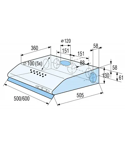 Podvěsná digestoř Mora OP 530 W