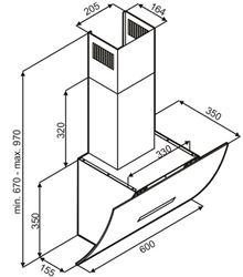 Vestavná digestoř Kluge KOV6120IX