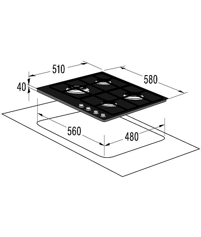 plynová varná deska Mora VDP 645 GB9