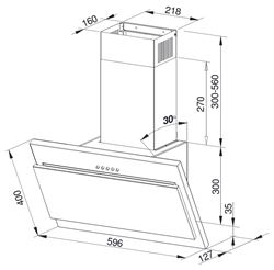 Komínová digestoř Kluge KMK6000BL