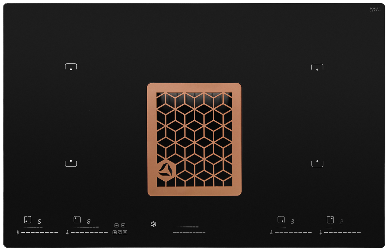 indukční varná deska s integrovaným odsavačem Wizard Copper (CDB8001CR)