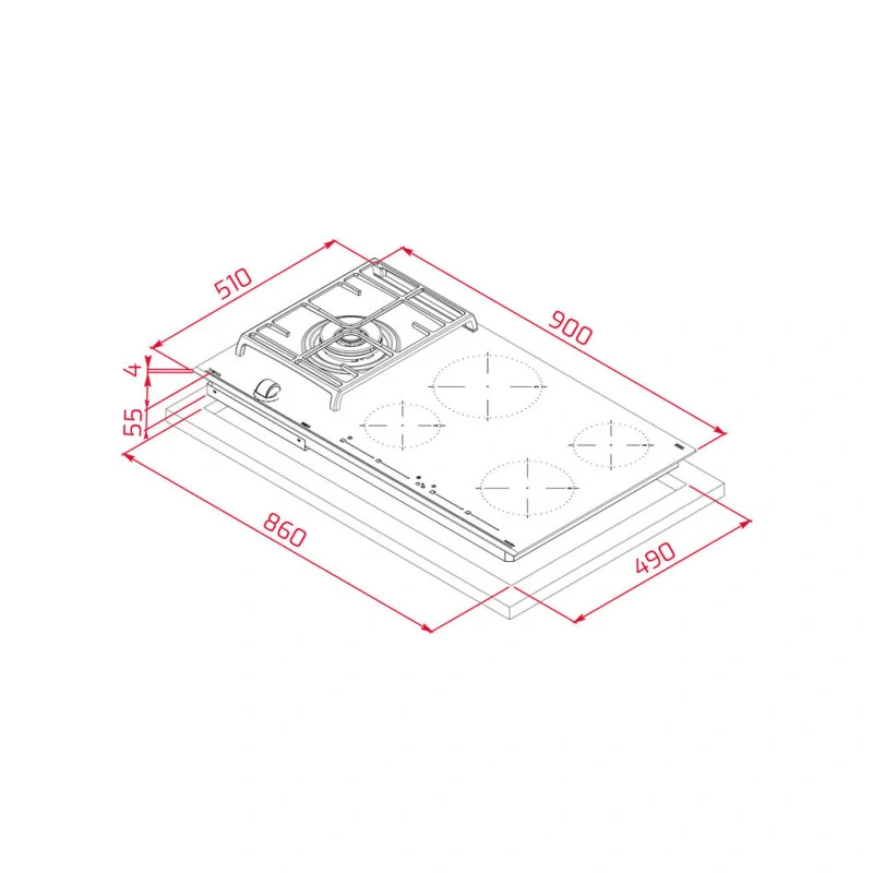 kombinovaná varná deska Teka JZC 95314 ABC BK
