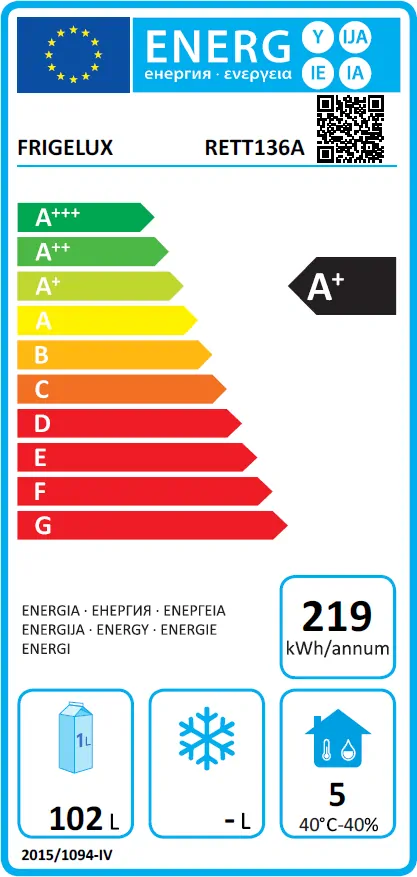 Venkovní chladnička  FRIGELUX Table Top RETT136A 